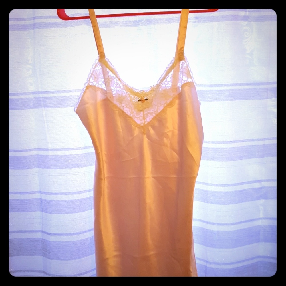Vintage pink silk slip